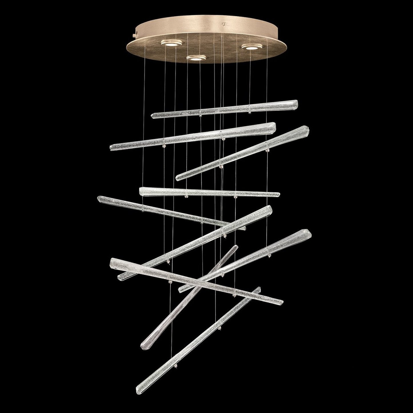 10-Spire Crystal LED Round Pendant Light