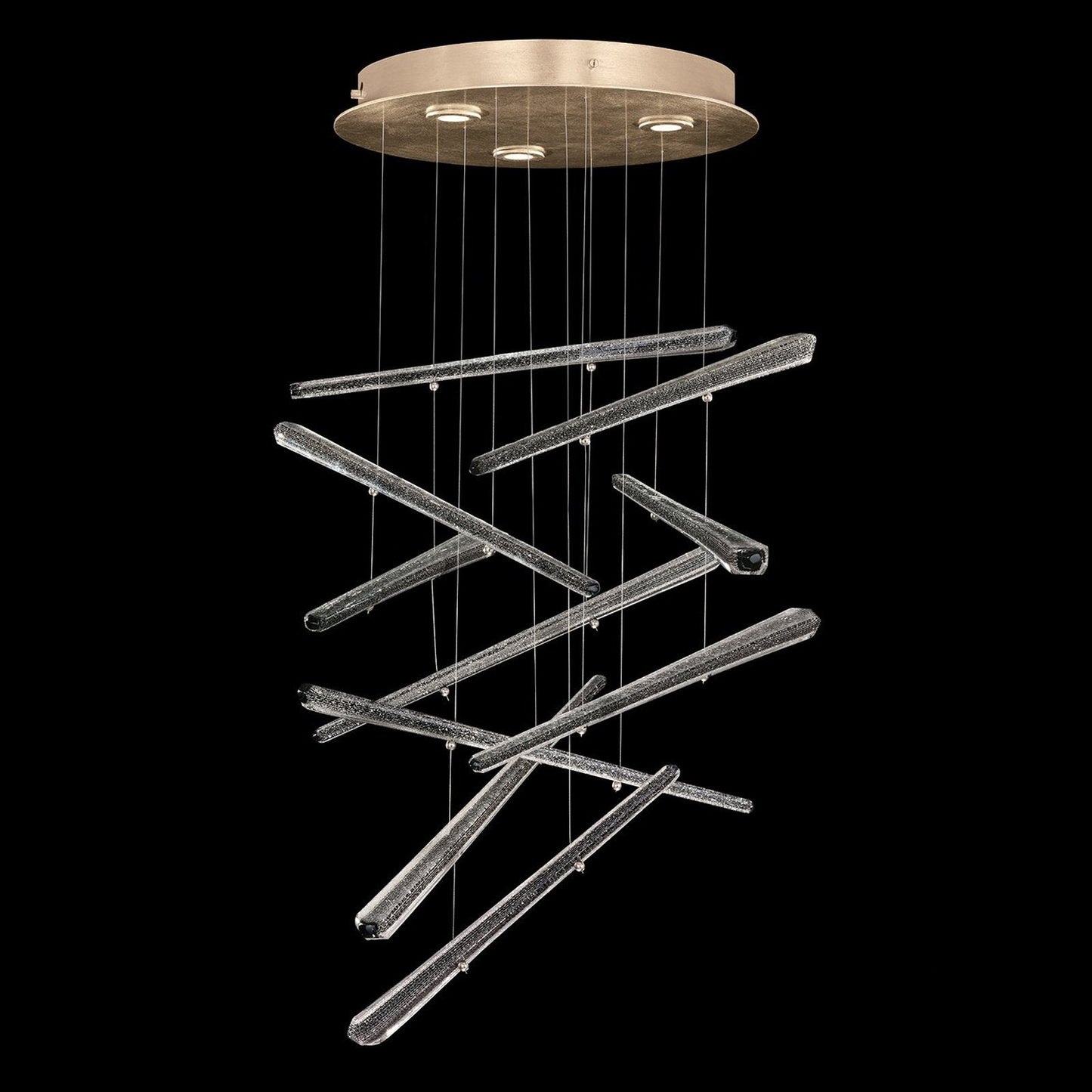 10-Spire Crystal LED Round Pendant Light