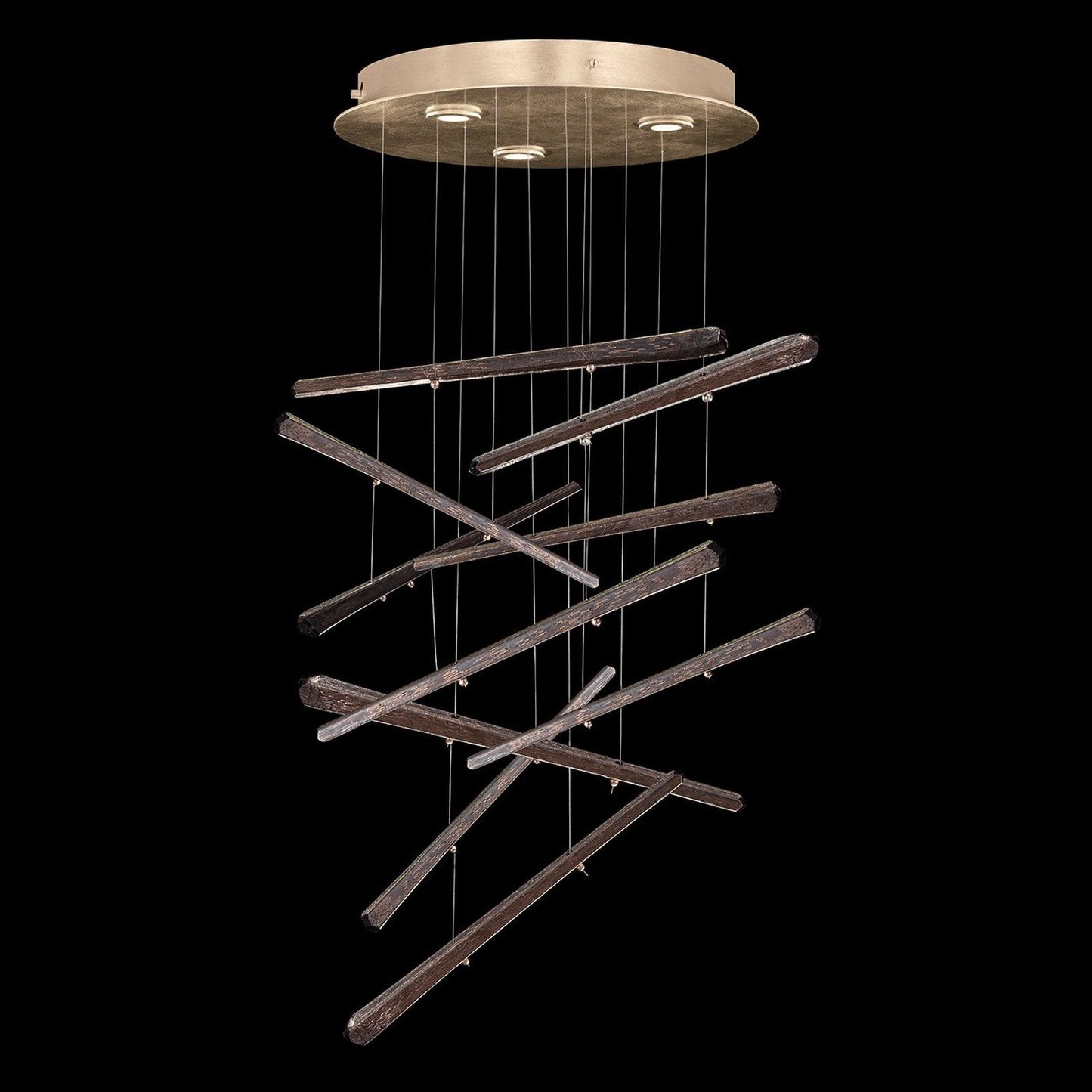 10-Spire Crystal LED Round Pendant Light