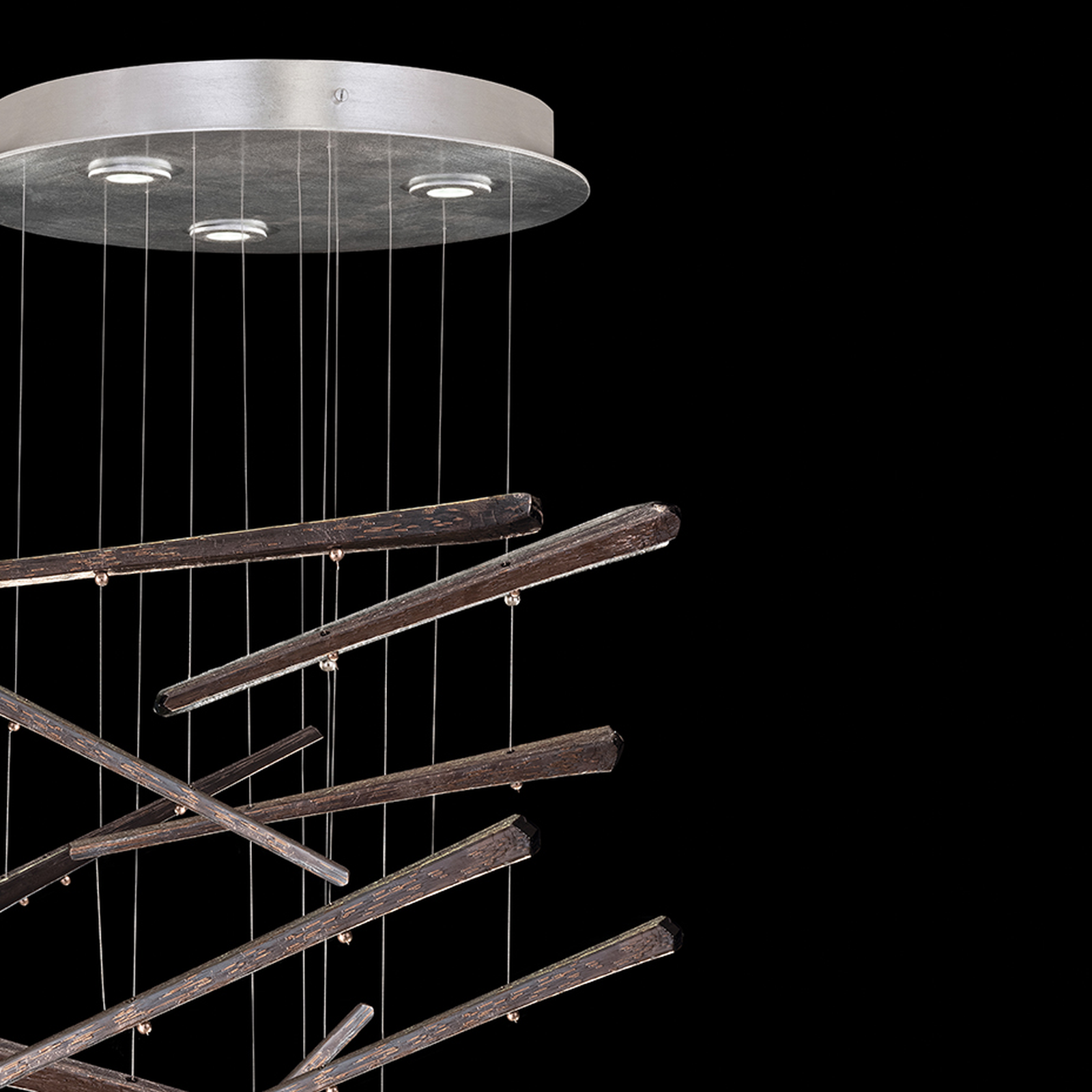 10-Spire Crystal LED Round Pendant Light