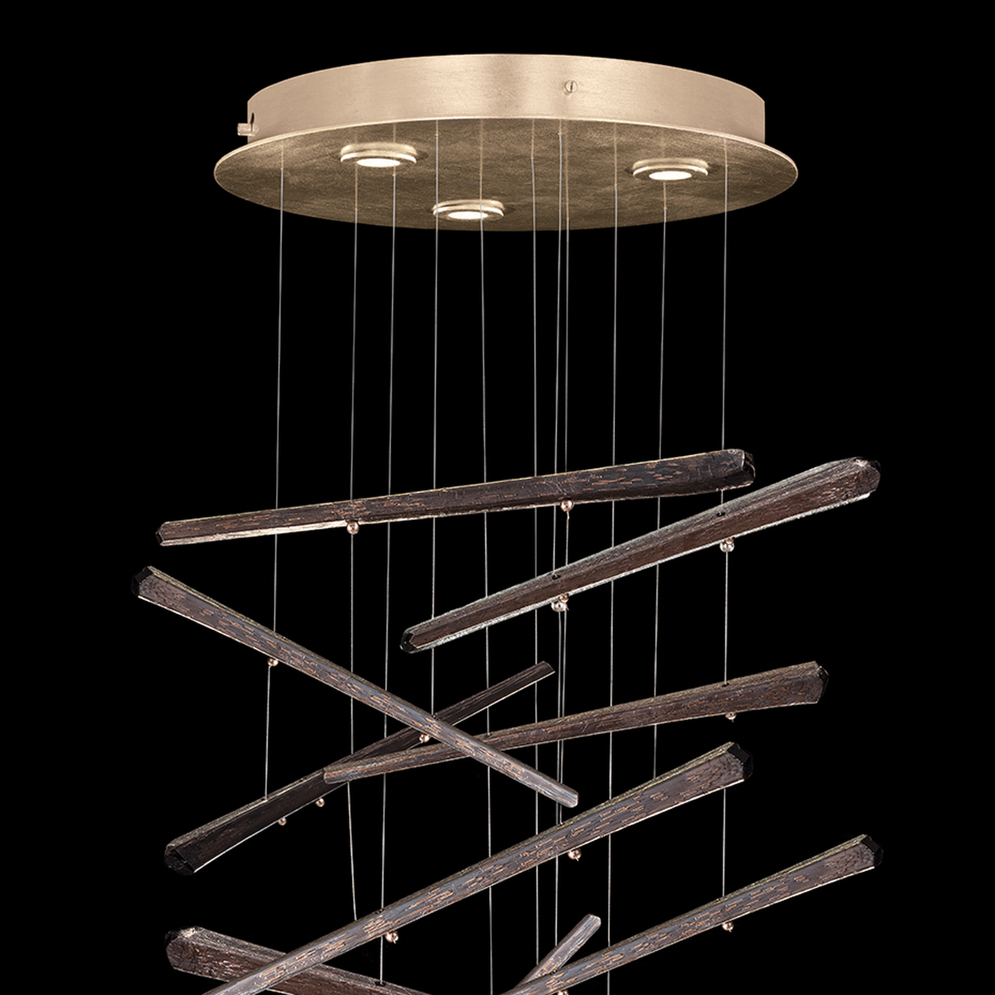 10-Spire Crystal LED Round Pendant Light