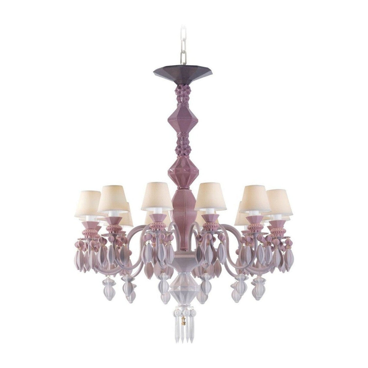 12-Light Engraved Porcelain Chandelier