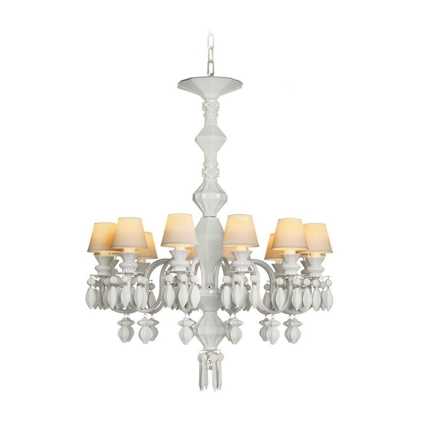 12-Light Engraved Porcelain Chandelier