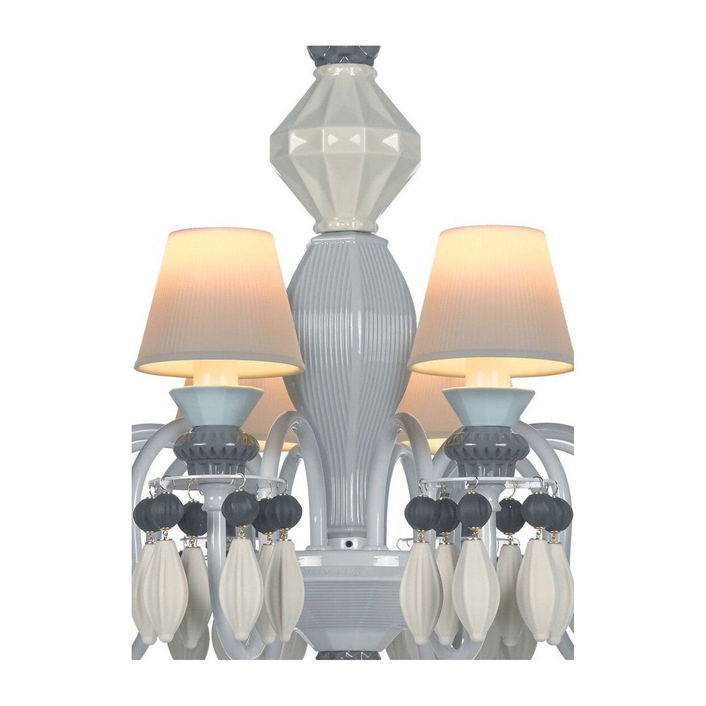 12-Light Engraved Porcelain Chandelier