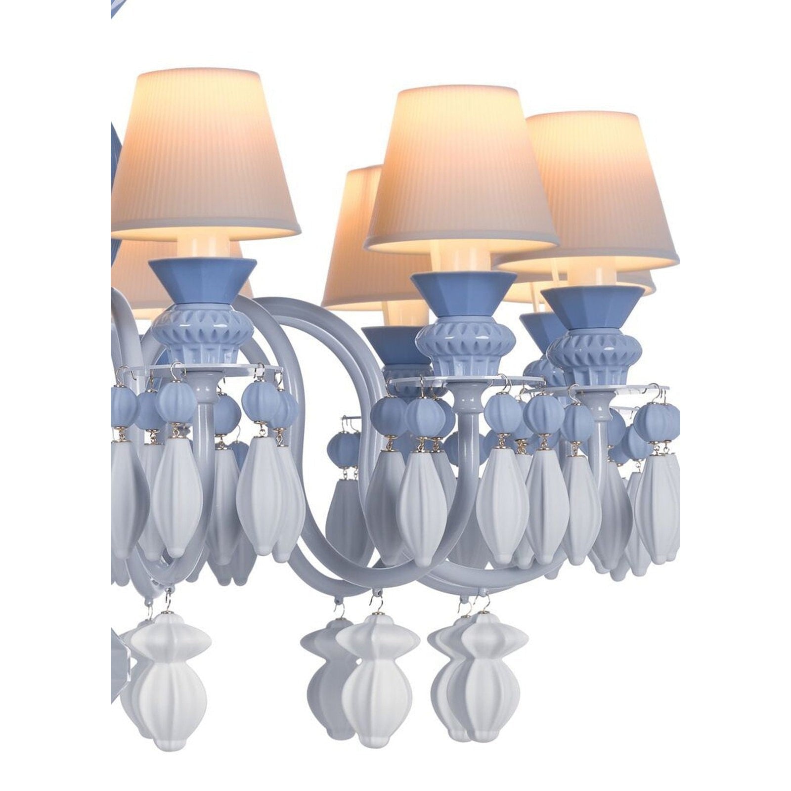 12-Light Engraved Porcelain Chandelier