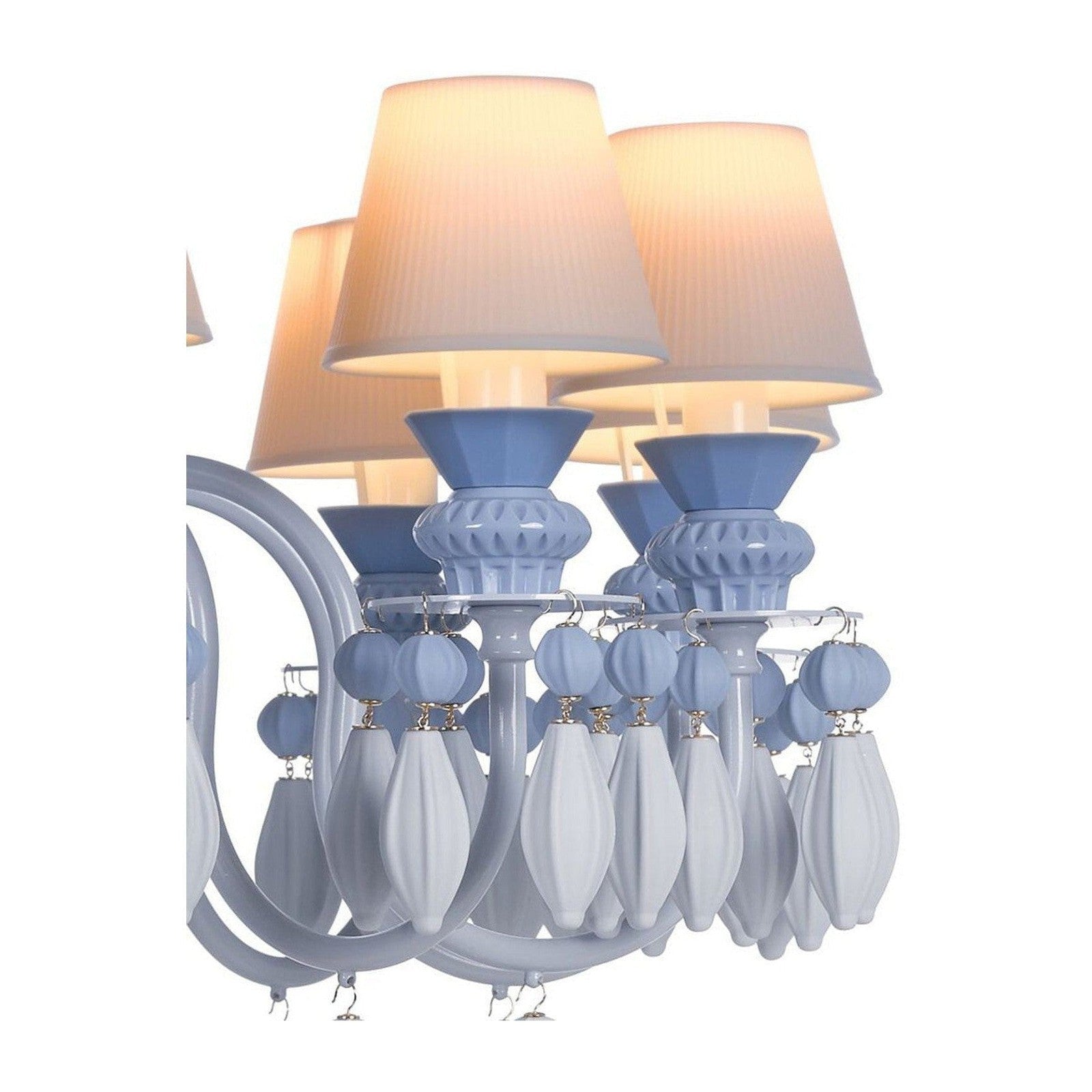 12-Light Engraved Porcelain Chandelier