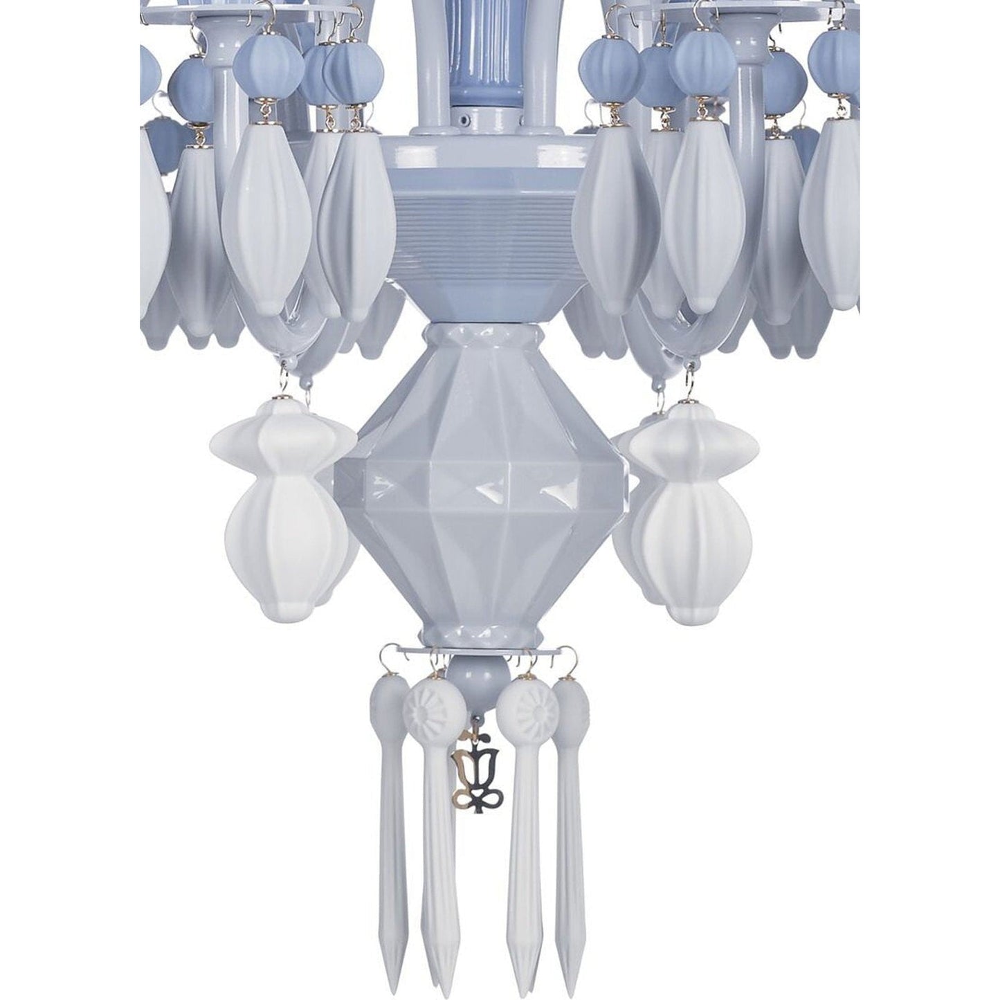 12-Light Engraved Porcelain Chandelier