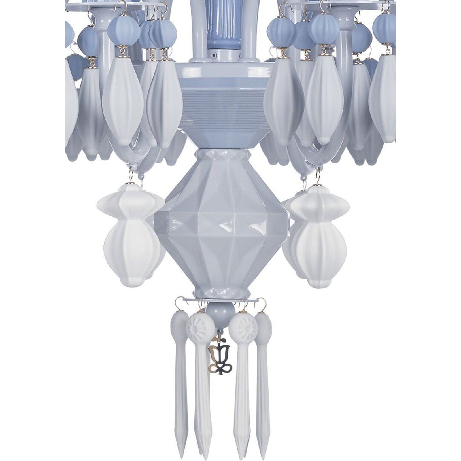 12-Light Engraved Porcelain Chandelier