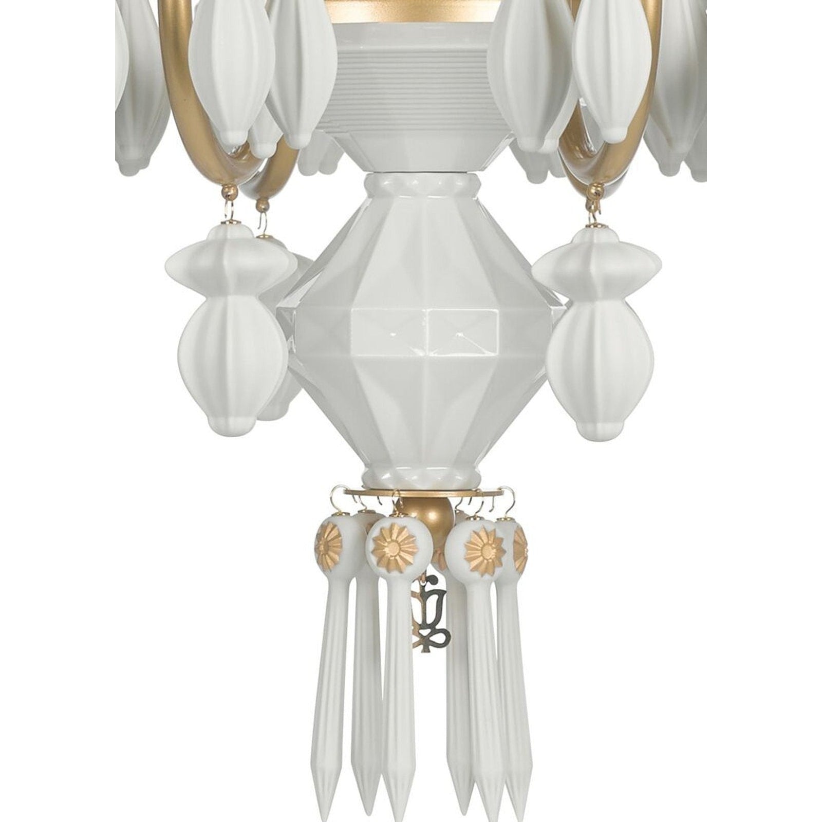 12-Light Engraved Porcelain Chandelier