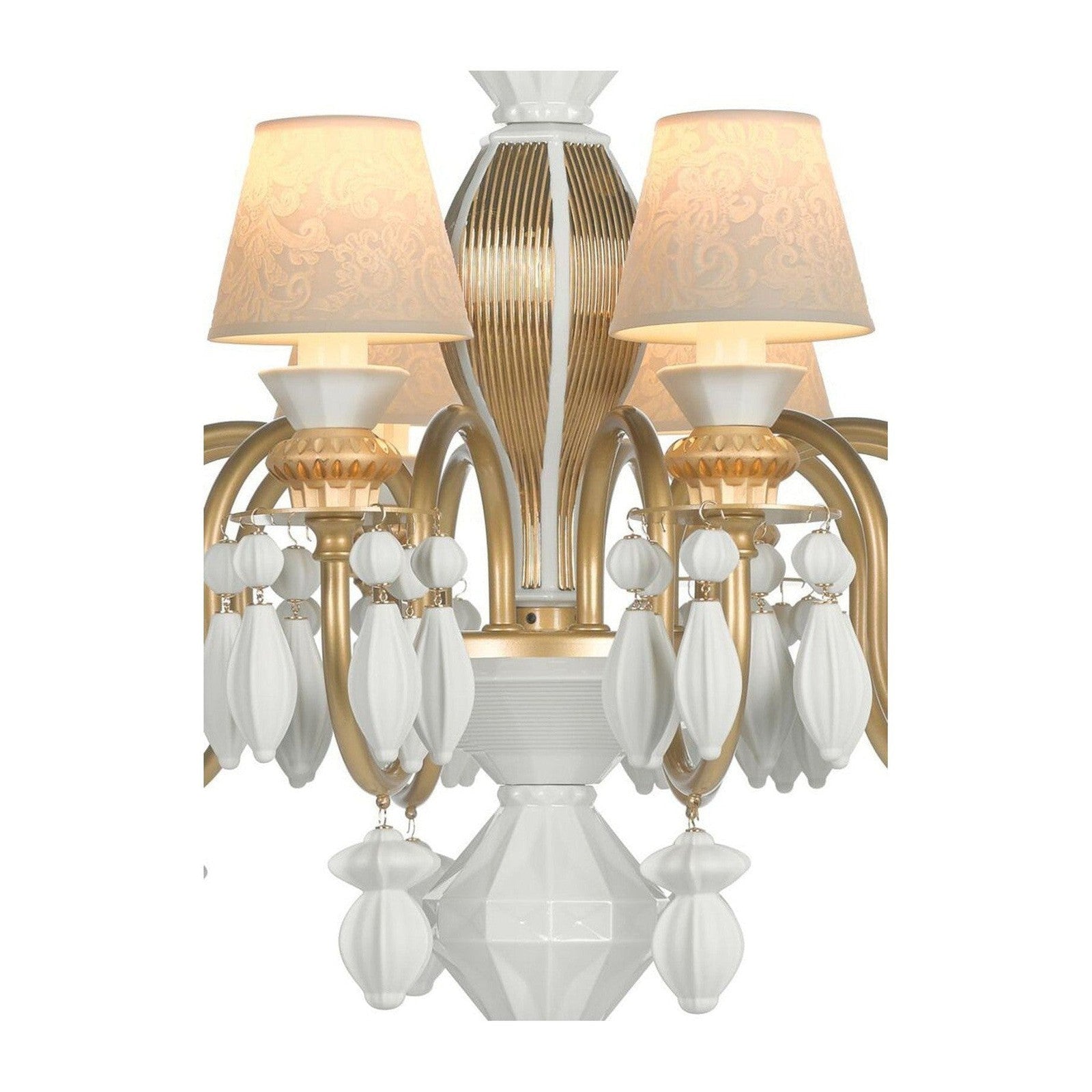 12-Light Engraved Porcelain Chandelier