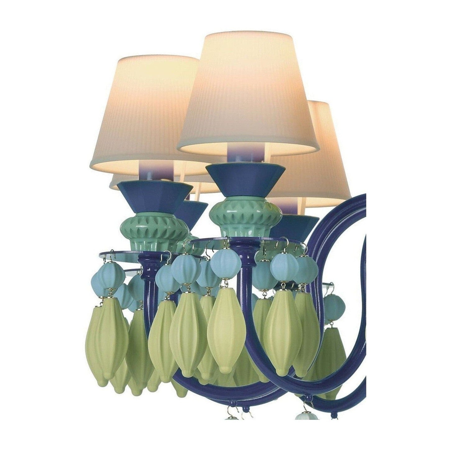 12-Light Engraved Porcelain Chandelier