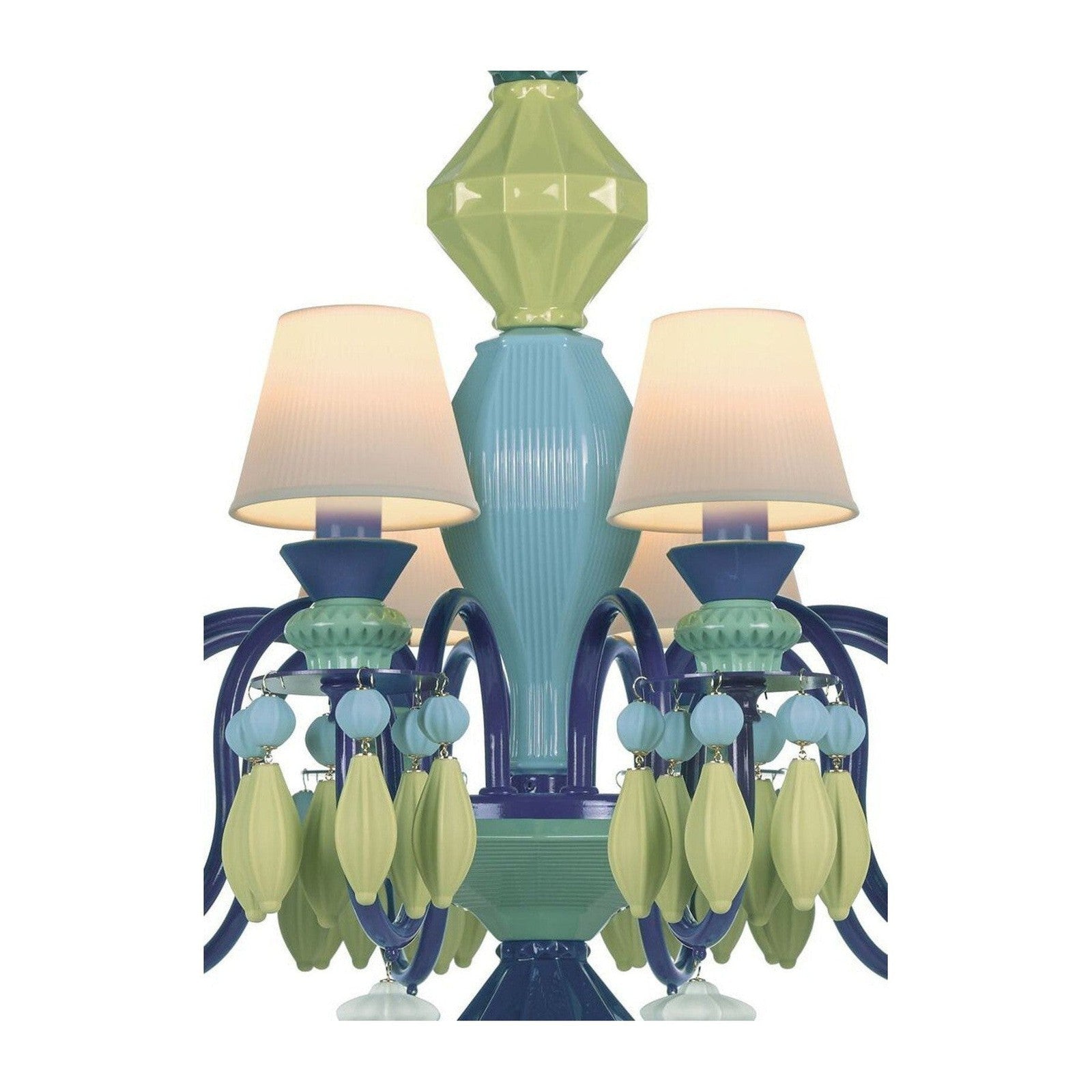 12-Light Engraved Porcelain Chandelier