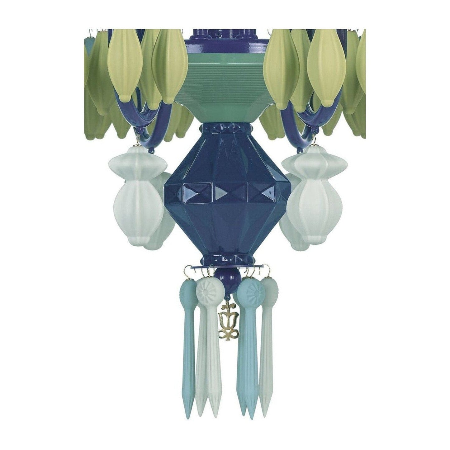 12-Light Engraved Porcelain Chandelier