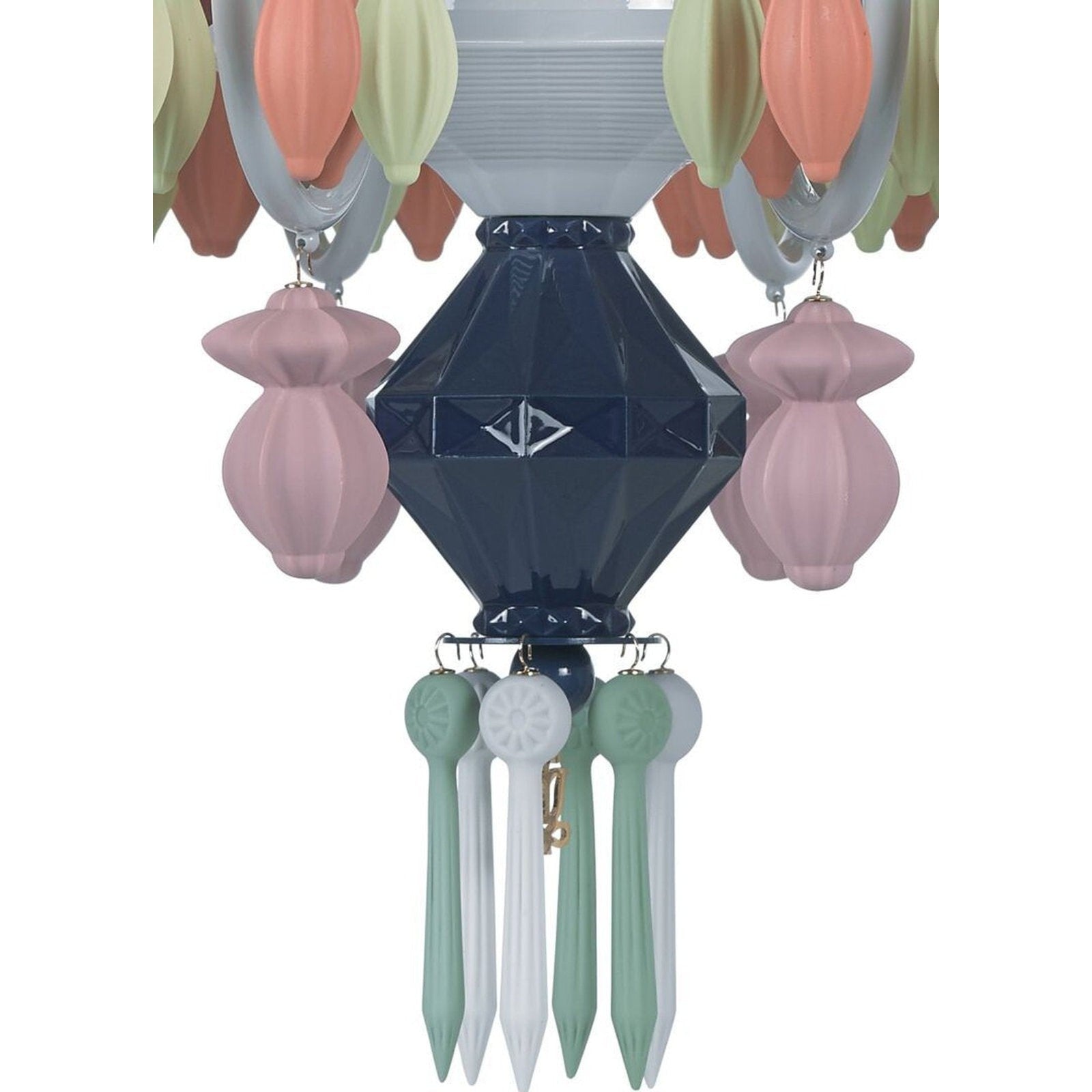 12-Light Engraved Porcelain Chandelier