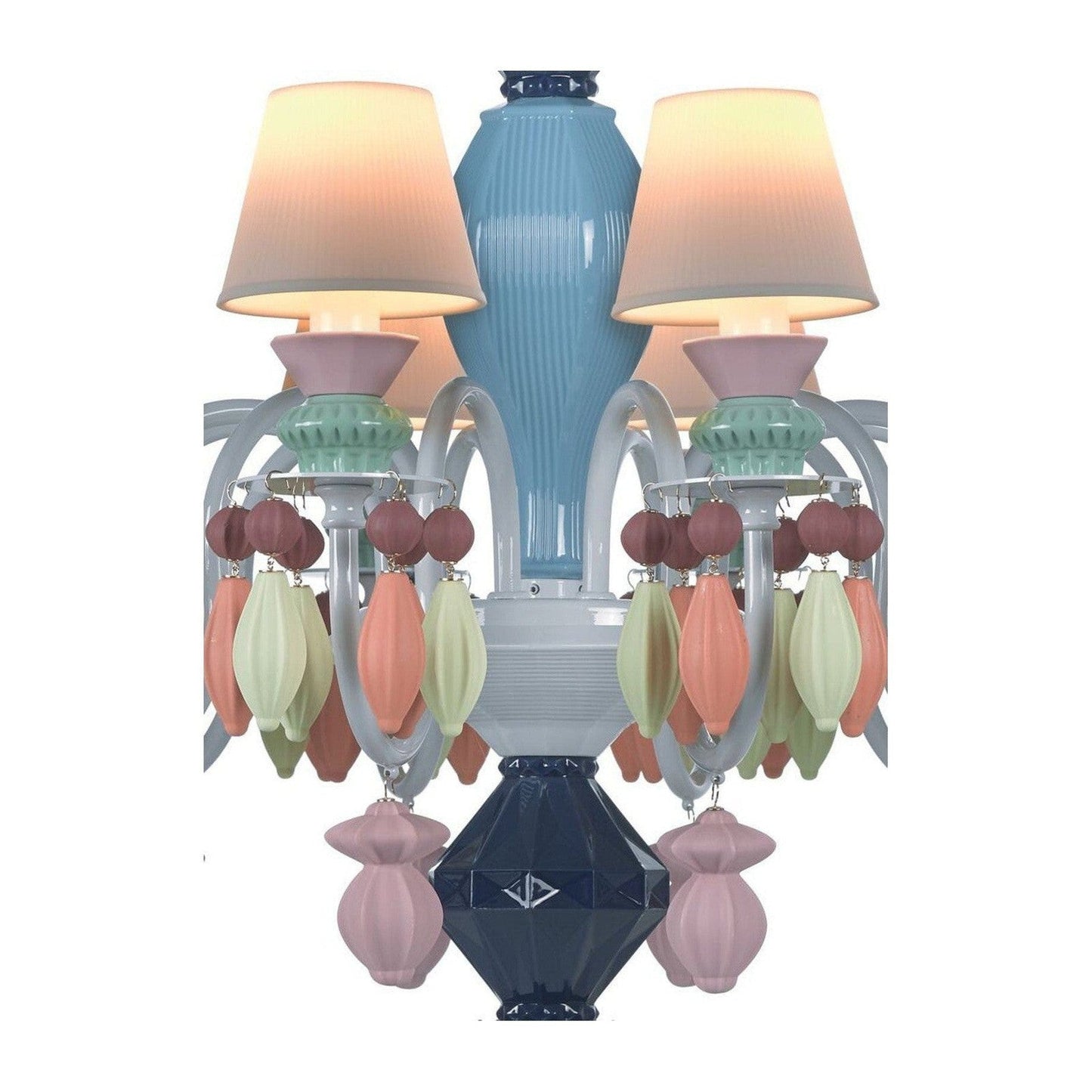 12-Light Engraved Porcelain Chandelier