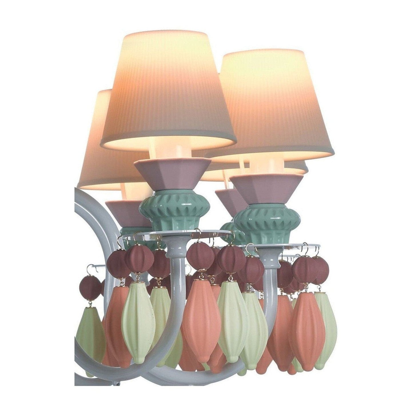 12-Light Engraved Porcelain Chandelier