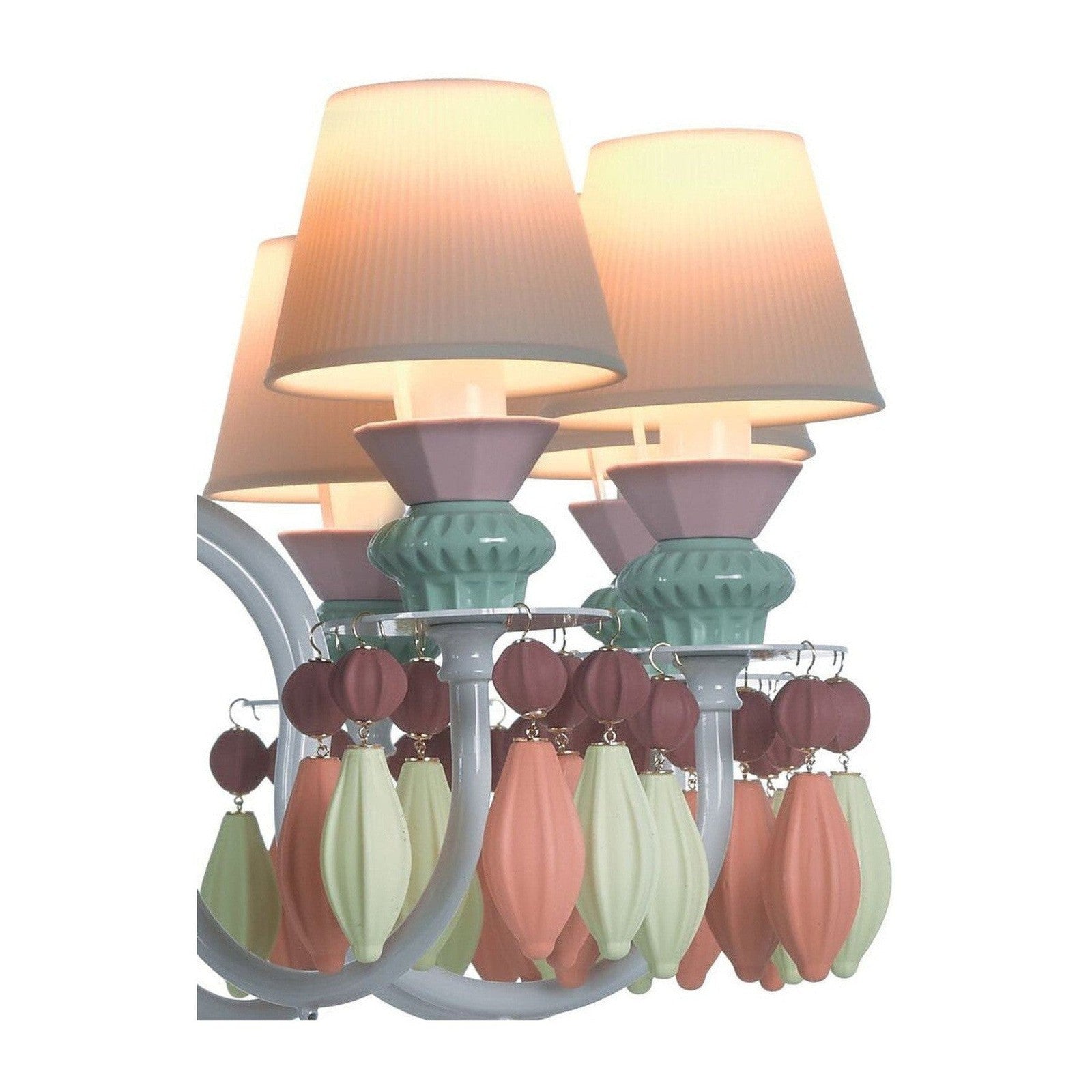 12-Light Engraved Porcelain Chandelier