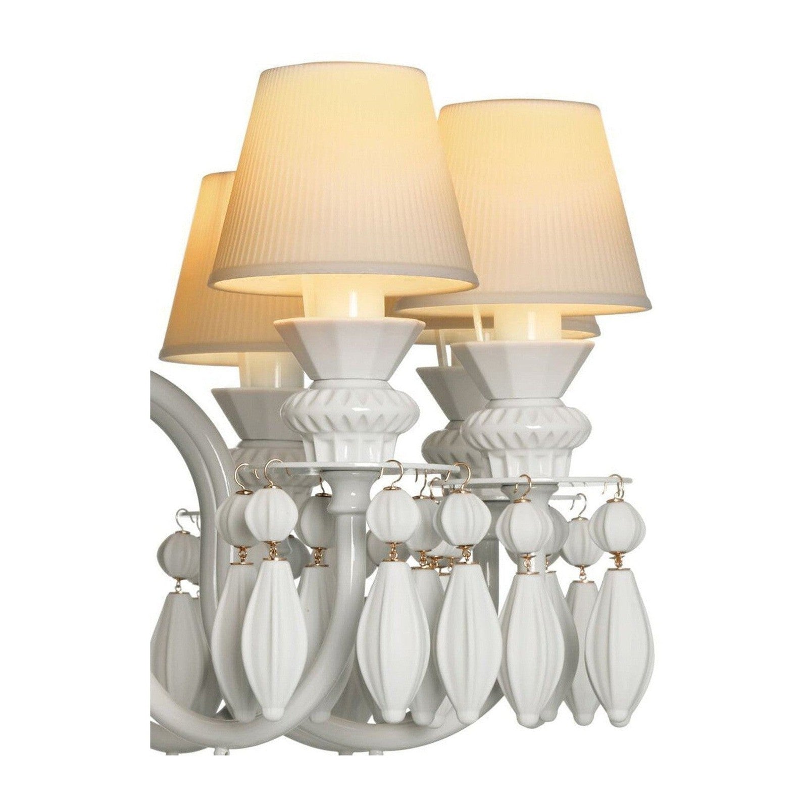12-Light Engraved Porcelain Chandelier
