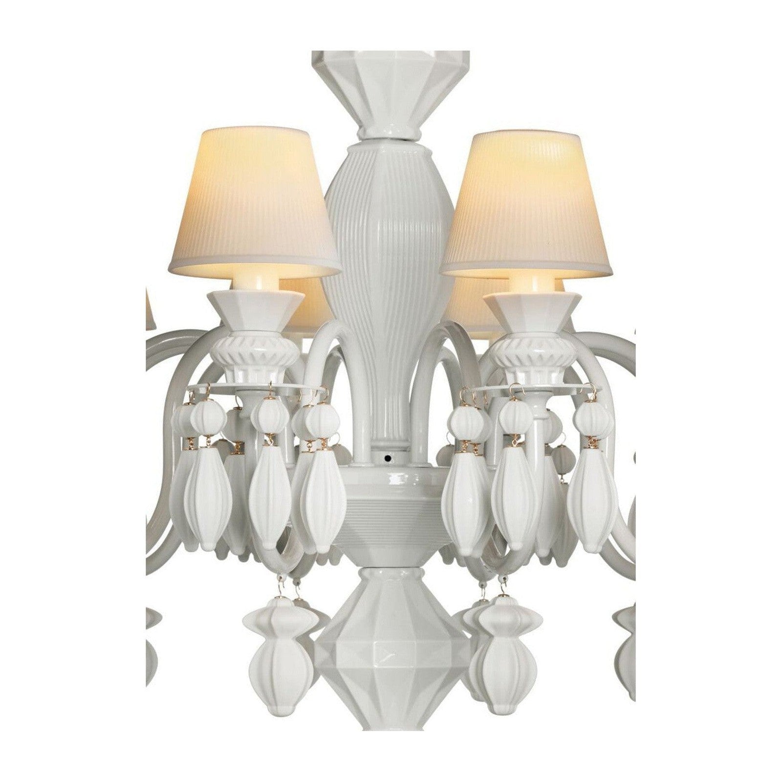 12-Light Engraved Porcelain Chandelier