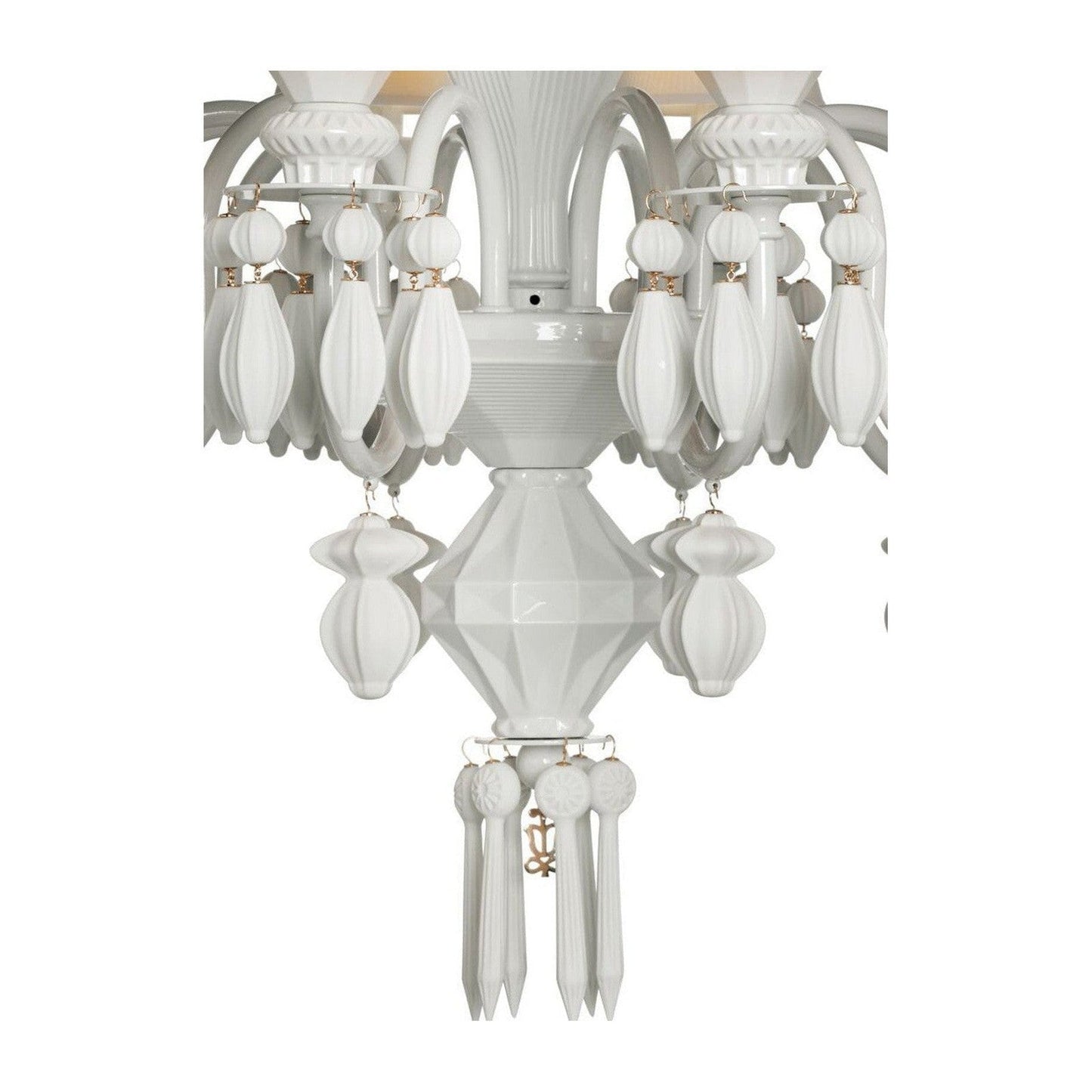12-Light Engraved Porcelain Chandelier