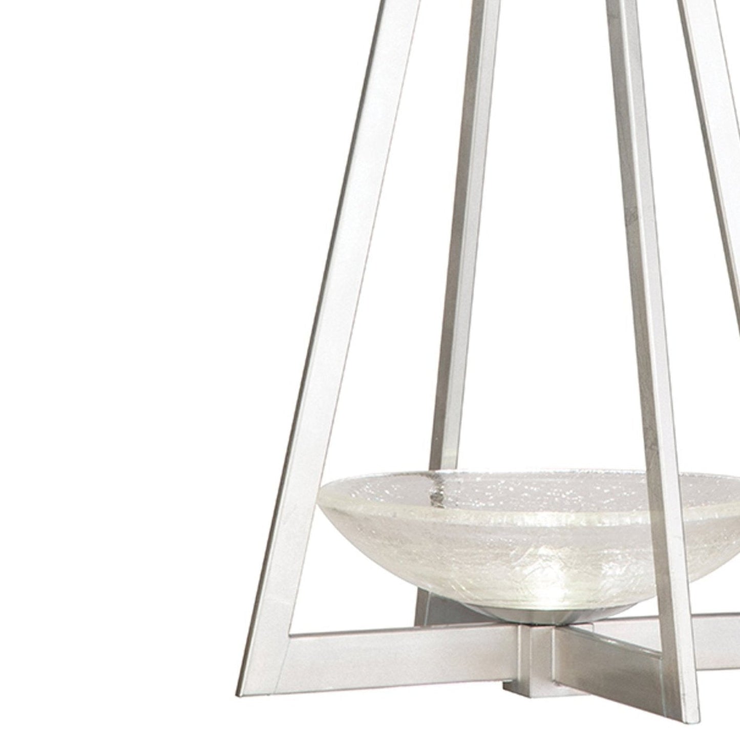 17.5-Inch Hand-Blown Glass Square Pendant Light / Gold