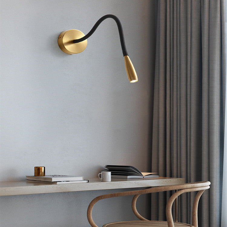 3W Copper Flexible Reading Lamp / Black Gold