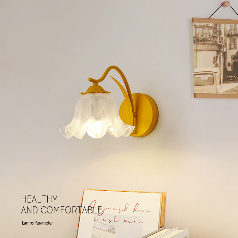 Floral Colour Bedside Wall Light / Tri color dimming / Red