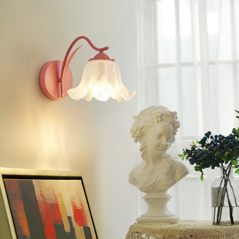 Floral Colour Bedside Wall Light / Tri color dimming / Yellow