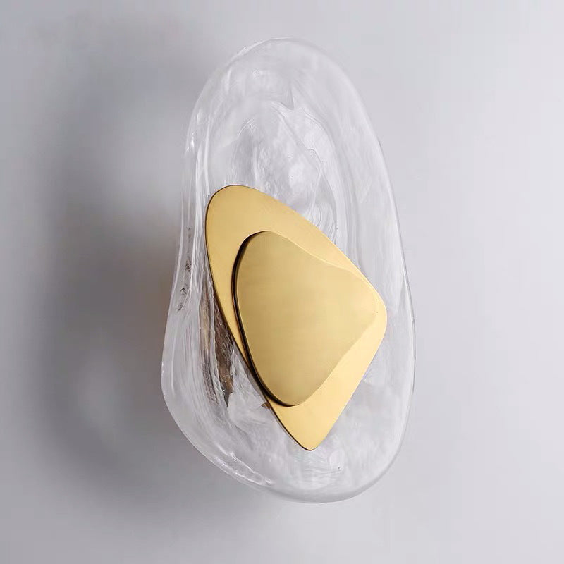 Minimalist Glass and Iron LED Wall Light / White Light / Gold
