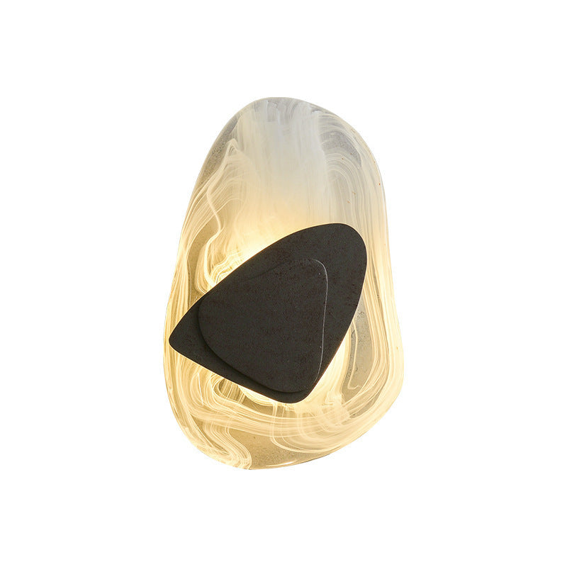 Minimalist Glass and Iron LED Wall Light / White Light / Black