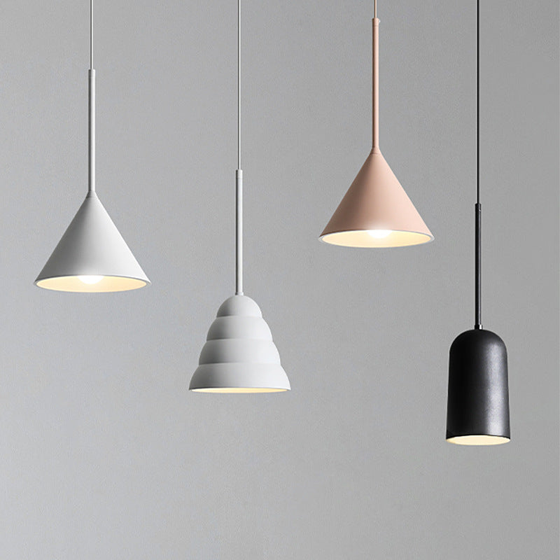 Retro Three-Colour Hanging Chandelier / Monochrome Warm Light / A Style White