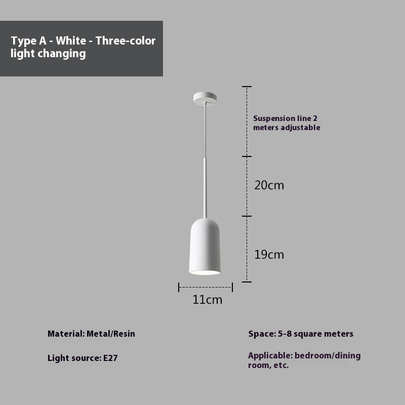Retro Three-Colour Hanging Chandelier / Tri color dimming / A Style White