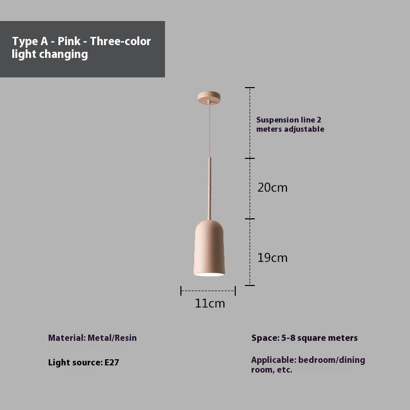 Retro Three-Colour Hanging Chandelier / Tri color dimming / Style A Pink