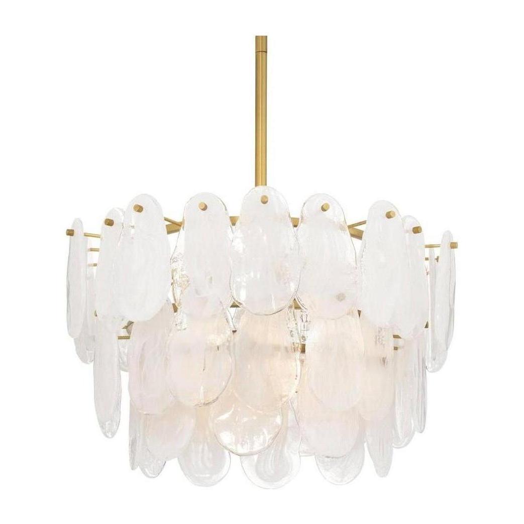 Three-Light Tiered Glass Chandelier / Default Title