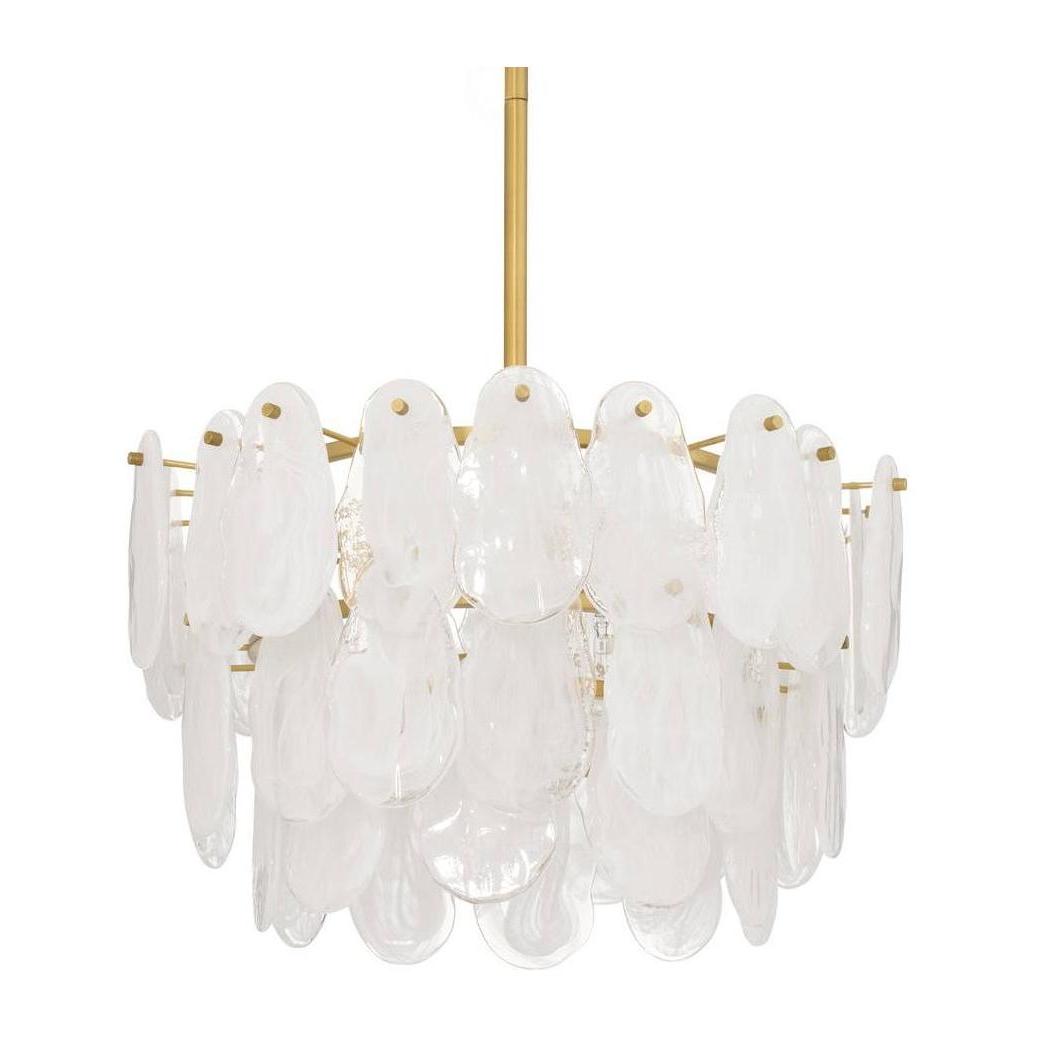 Three-Light Tiered Glass Chandelier