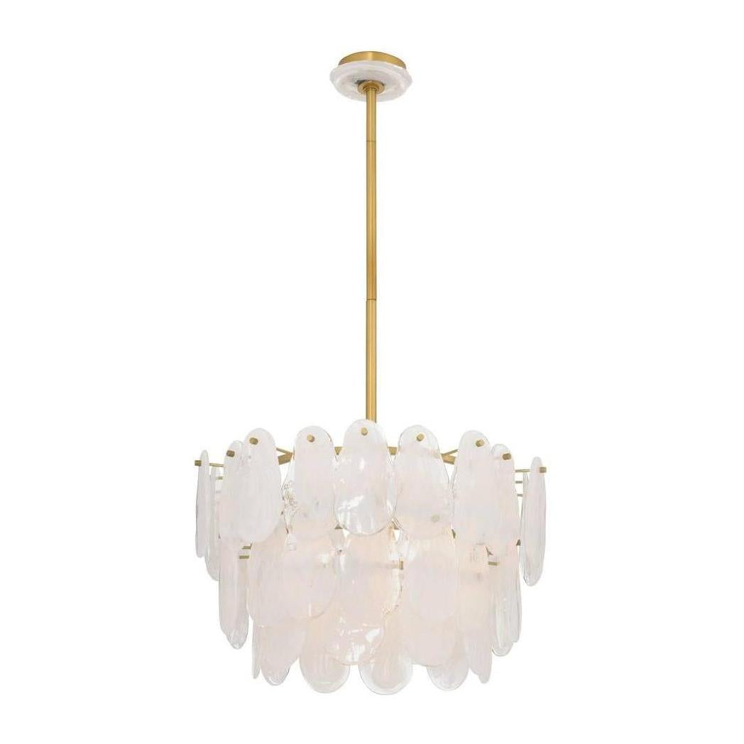 Three-Light Tiered Glass Chandelier