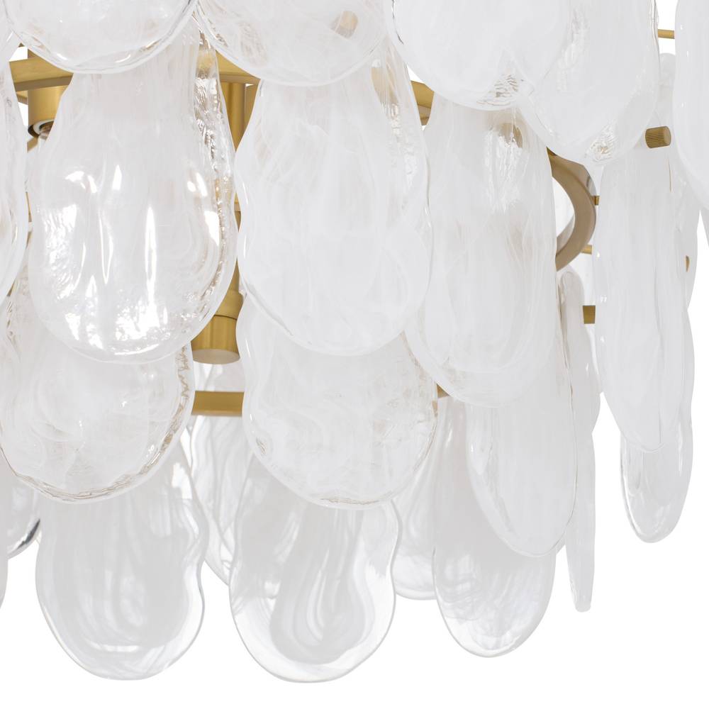 Three-Light Tiered Glass Chandelier