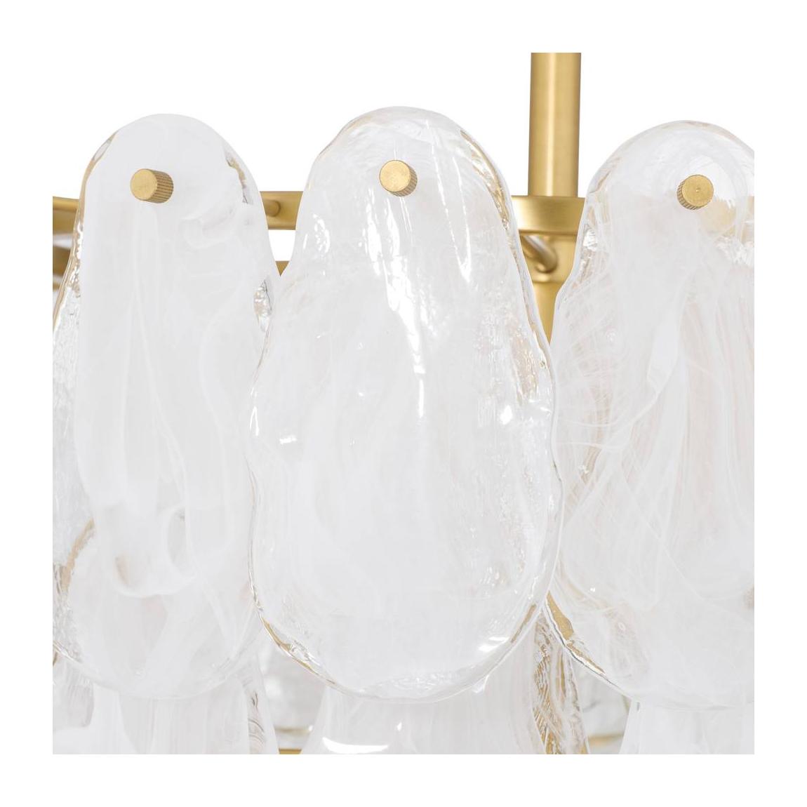 Three-Light Tiered Glass Chandelier