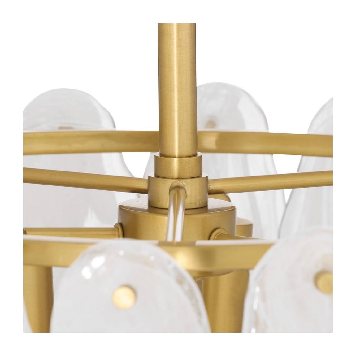 Three-Light Tiered Glass Chandelier