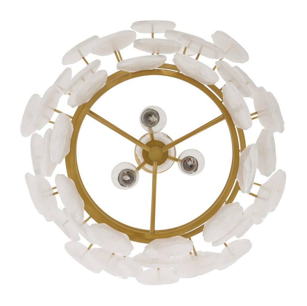 Three-Light Tiered Glass Chandelier