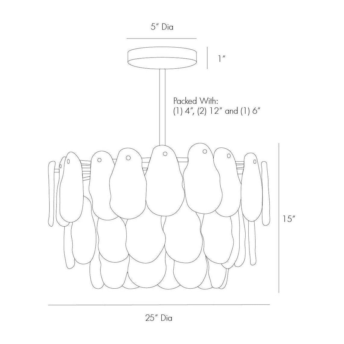 Three-Light Tiered Glass Chandelier